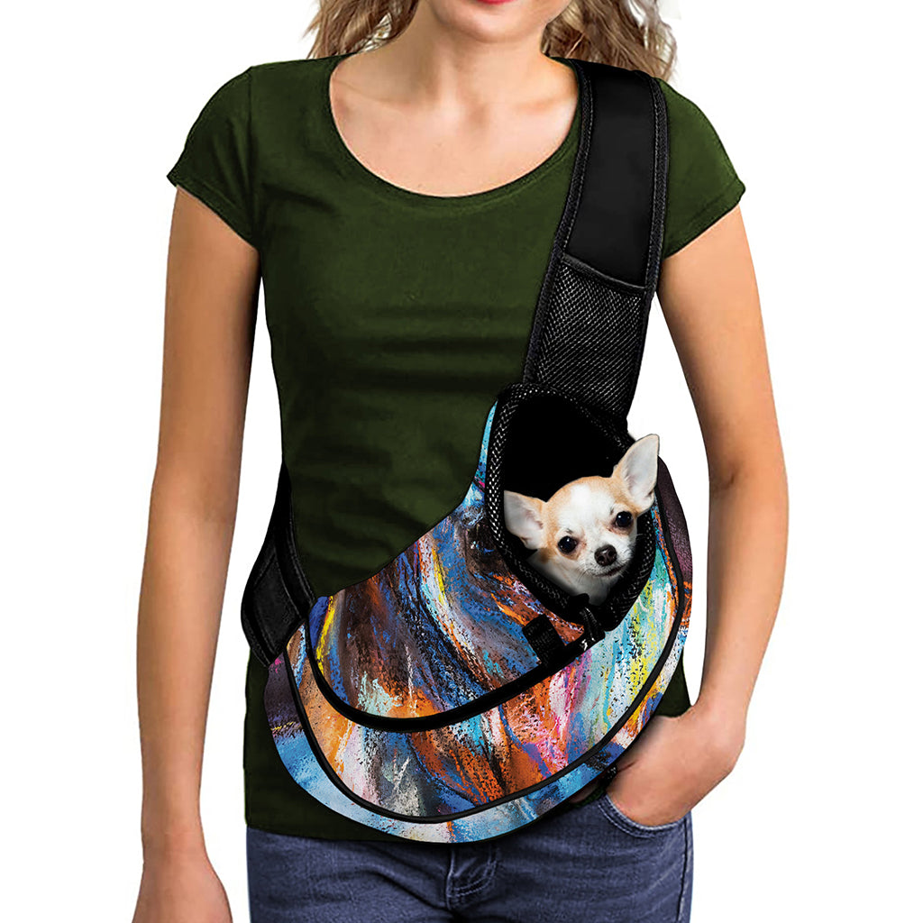 Colorful Horse Painting Print Pet Sling Carrier