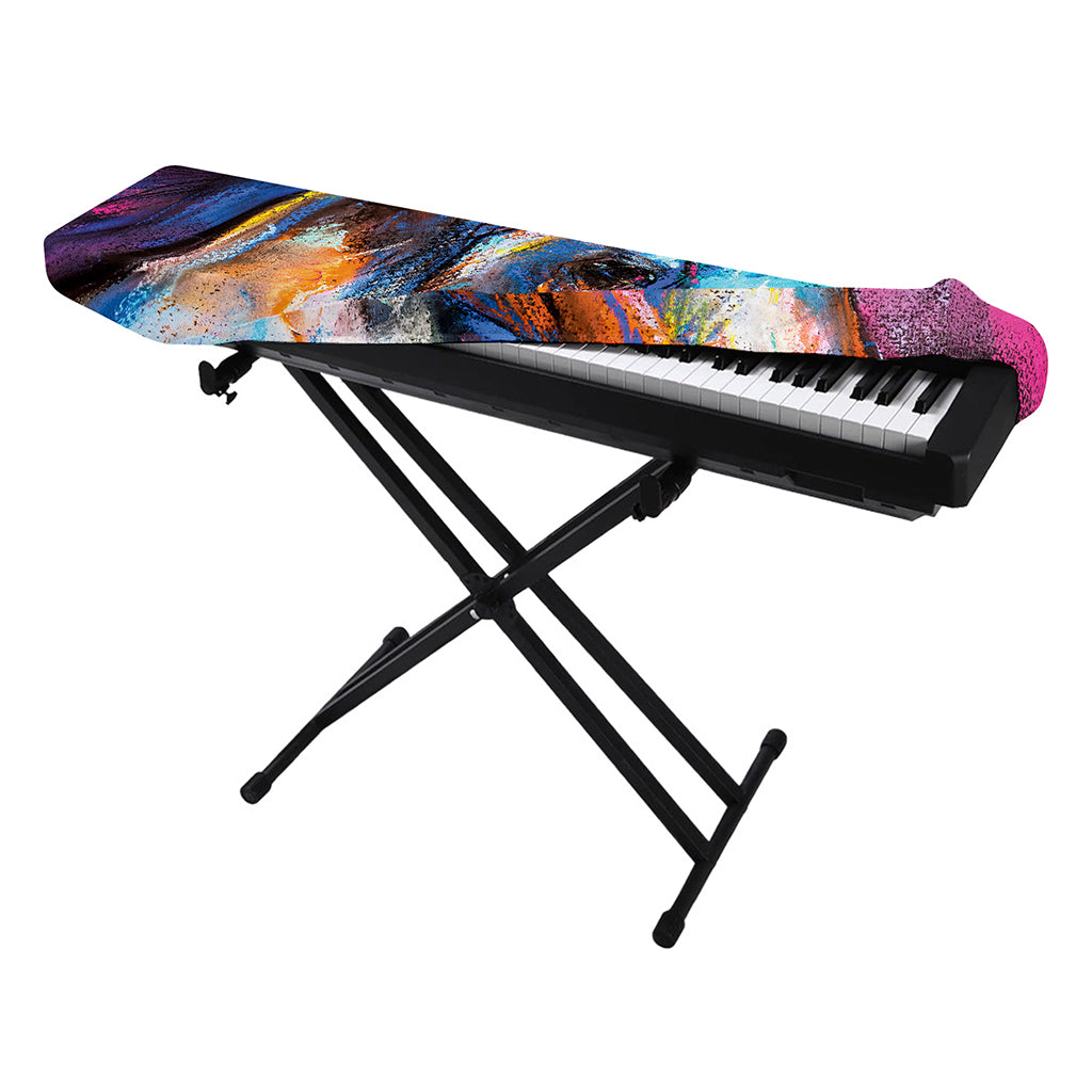 Colorful Horse Painting Print Piano Keyboard Cover