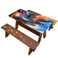 Colorful Horse Painting Print Picnic Table Cover