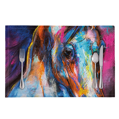 Colorful Horse Painting Print Placemat