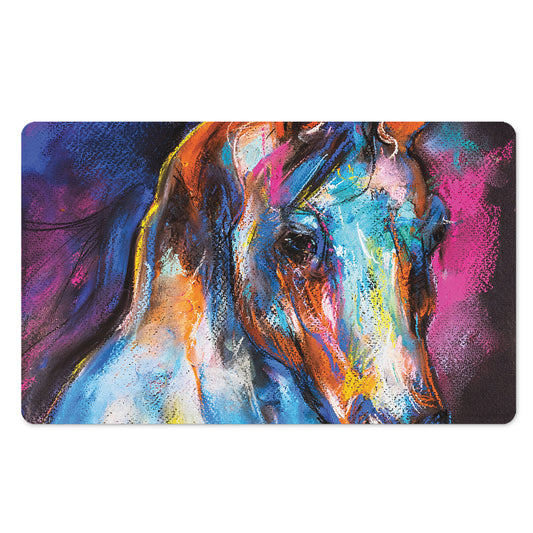 Colorful Horse Painting Print Polyester Doormat