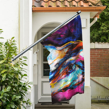 Colorful Horse Painting Print Polyester Flag