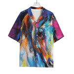 Colorful Horse Painting Print Rayon Hawaiian Shirt