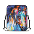 Colorful Horse Painting Print Rectangular Crossbody Bag