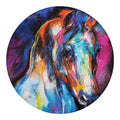 Colorful Horse Painting Print Round Blanket
