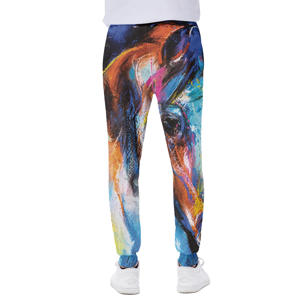 Colorful Horse Painting Print Scuba Joggers