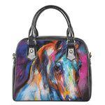 Colorful Horse Painting Print Shoulder Handbag
