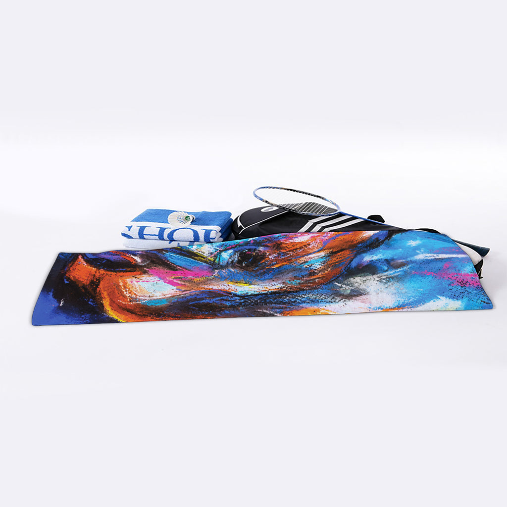 Colorful Horse Painting Print Sports Towel