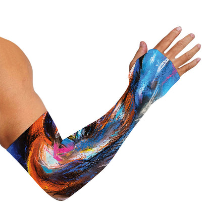 Colorful Horse Painting Print Sun Protection Arm Sleeves