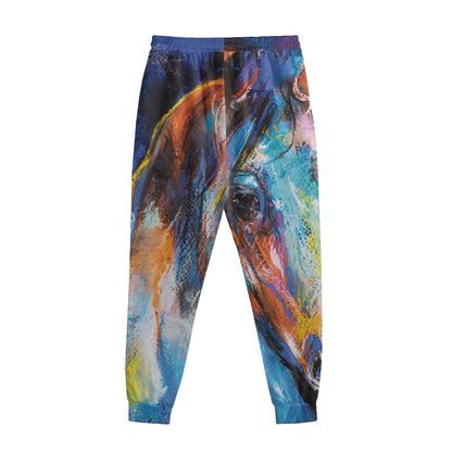 Colorful Horse Painting Print Sweatpants