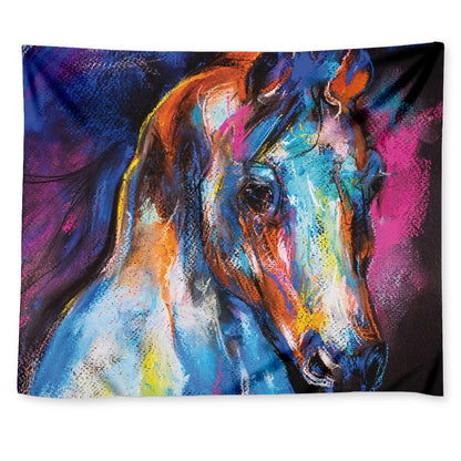 Colorful Horse Painting Print Tapestry