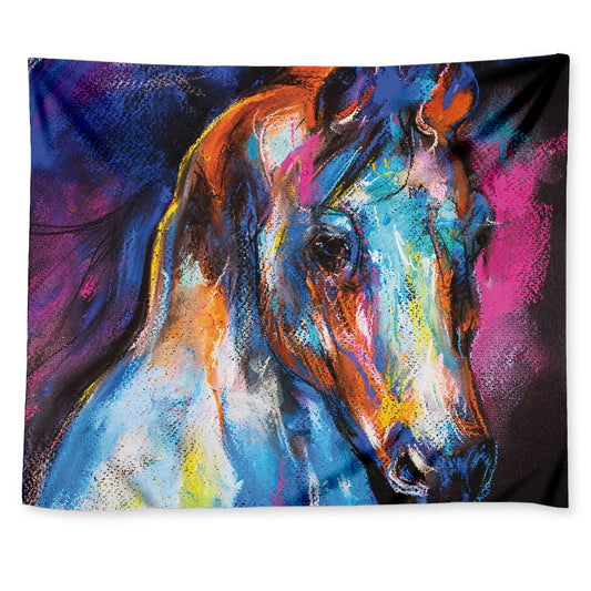 Colorful Horse Painting Print Tapestry