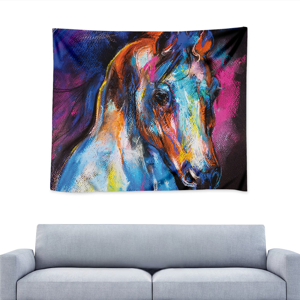 Colorful Horse Painting Print Tapestry