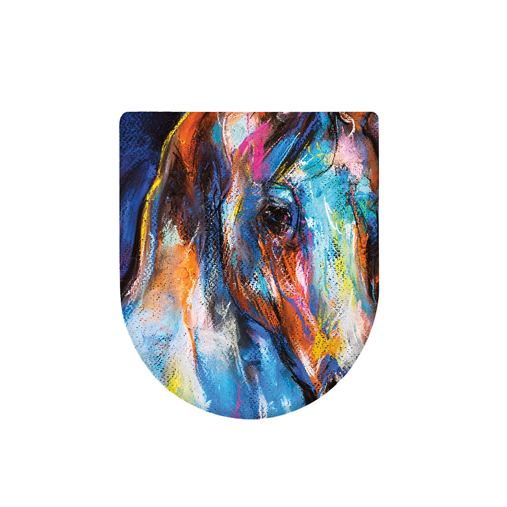 Colorful Horse Painting Print Toilet Lid Cover
