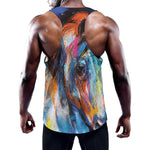 Colorful Horse Painting Print Training Tank Top