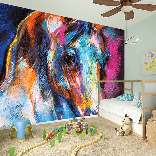 Colorful Horse Painting Print Wall Sticker
