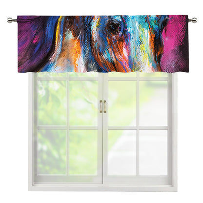 Colorful Horse Painting Print Window Valance
