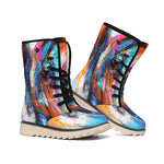 Colorful Horse Painting Print Winter Boots