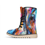 Colorful Horse Painting Print Winter Boots