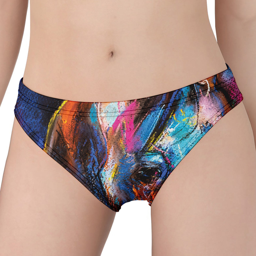 Colorful Horse Painting Print Women's Panties