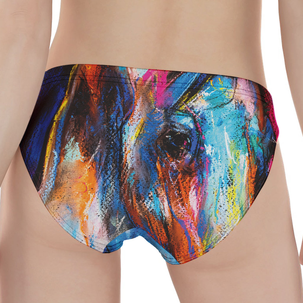 Colorful Horse Painting Print Women's Panties