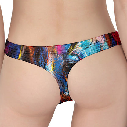 Colorful Horse Painting Print Women's Thong