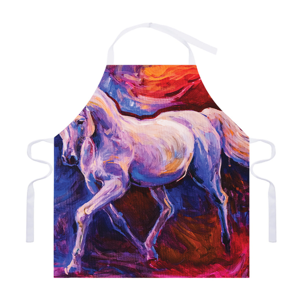Colorful Horse Portrait Print Adjustable Apron
