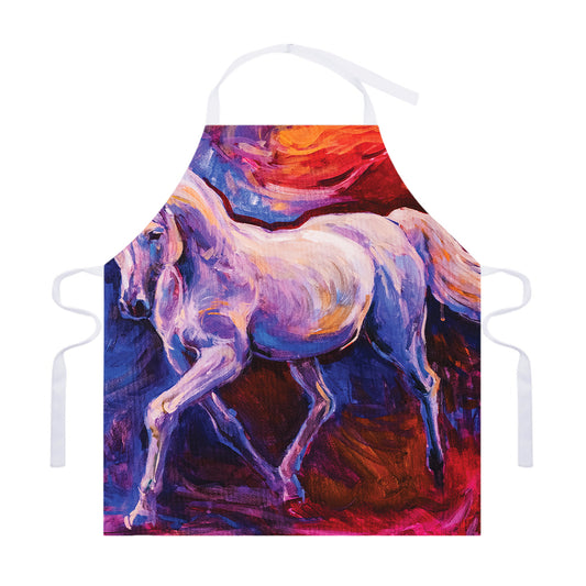 Colorful Horse Portrait Print Adjustable Apron