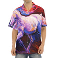 Colorful Horse Portrait Print Aloha Shirt