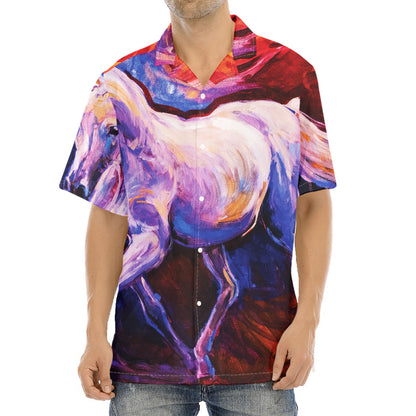 Colorful Horse Portrait Print Aloha Shirt