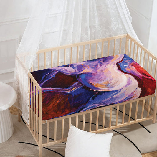 Colorful Horse Portrait Print Baby Crib Sheet