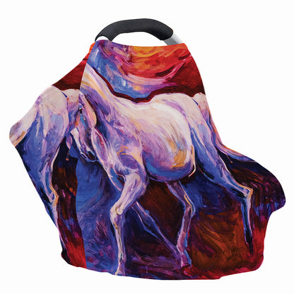 Colorful Horse Portrait Print Baby Seat Cover