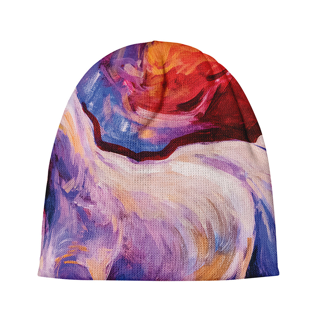 Colorful Horse Portrait Print Beanie