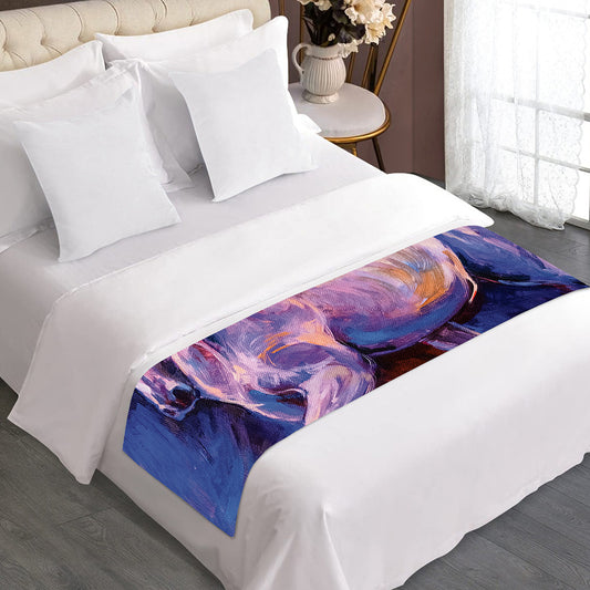 Colorful Horse Portrait Print Bed Runner