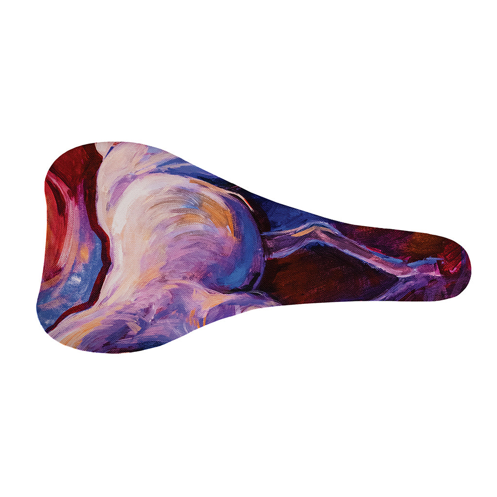 Colorful Horse Portrait Print Bicycle Seat Cover
