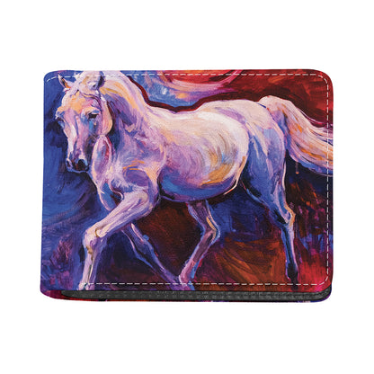 Colorful Horse Portrait Print Bifold Wallet