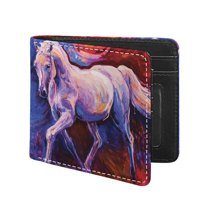 Colorful Horse Portrait Print Bifold Wallet