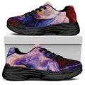 Colorful Horse Portrait Print Black Chunky Shoes