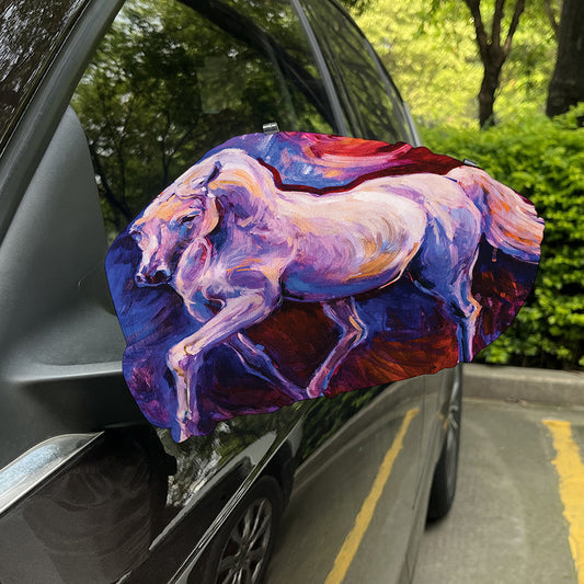Colorful Horse Portrait Print Car Side Mirror Covers
