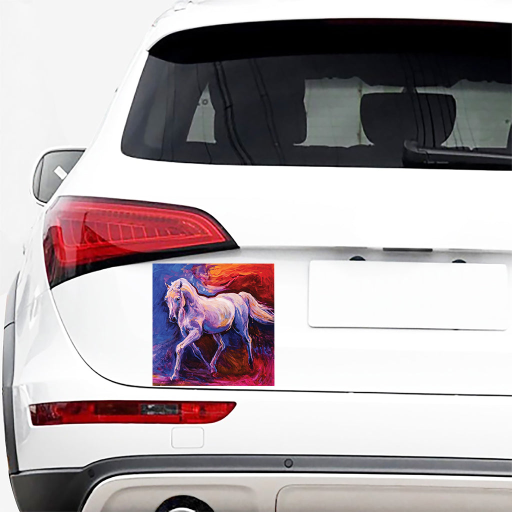 Colorful Horse Portrait Print Car Sticker