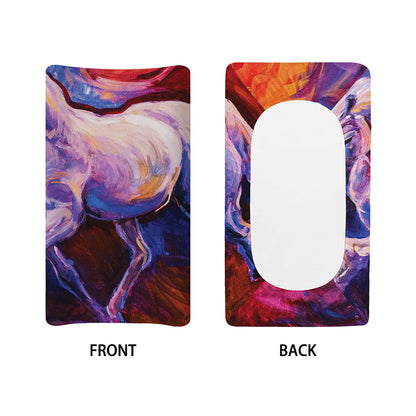 Colorful Horse Portrait Print Changing Pad Cover