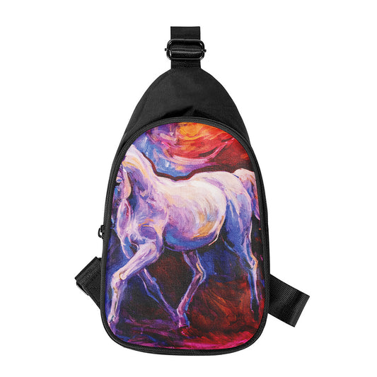 Colorful Horse Portrait Print Chest Bag