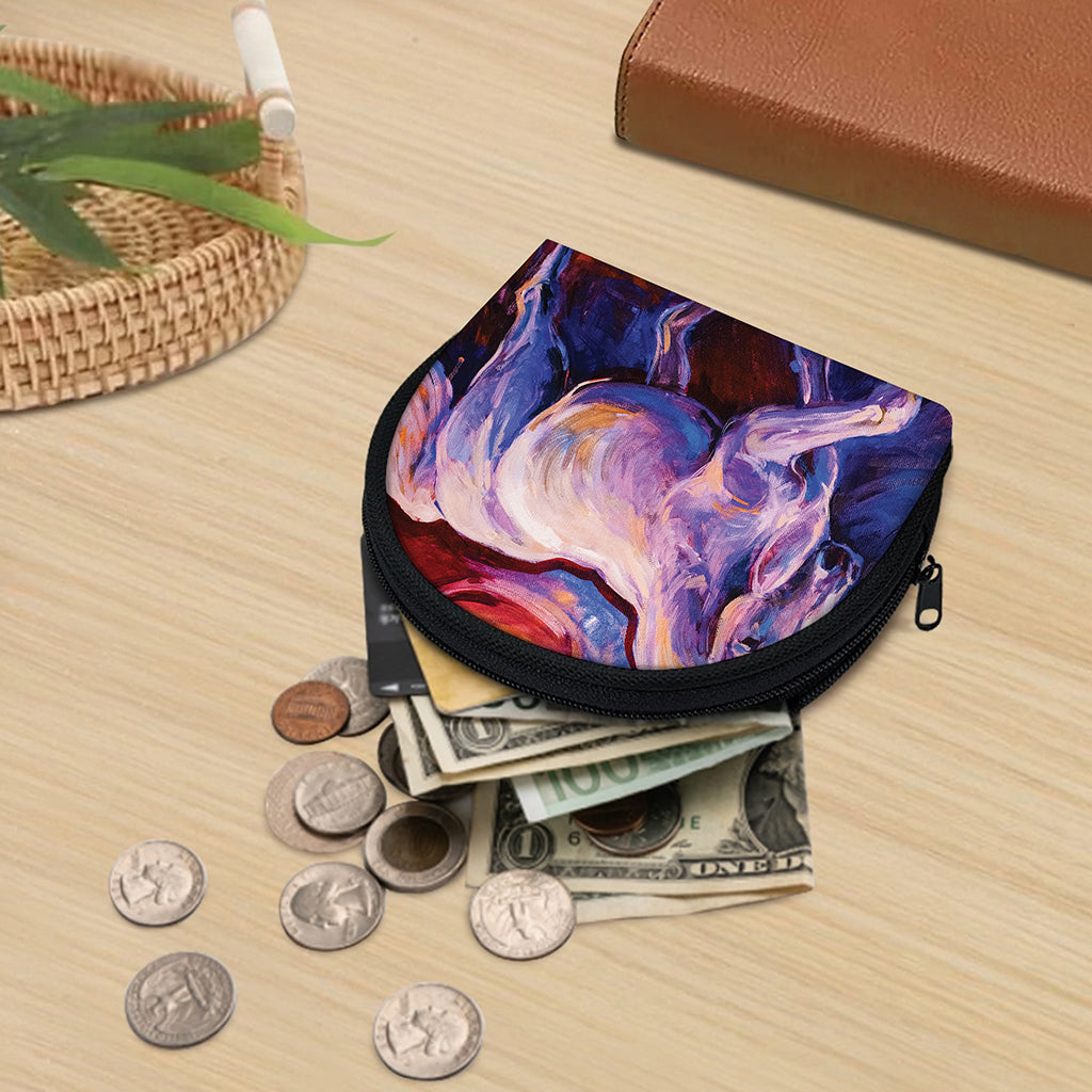Colorful Horse Portrait Print Coin Purse