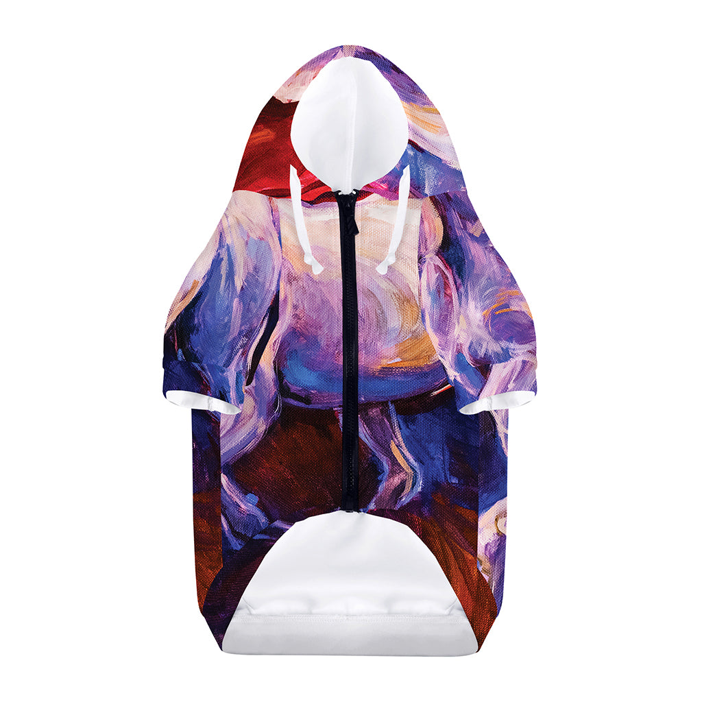Colorful Horse Portrait Print Dog Zip Up Hoodie