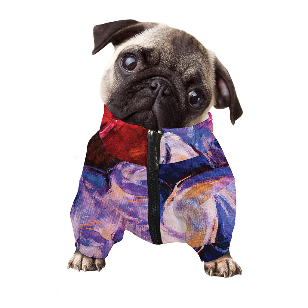 Colorful Horse Portrait Print Dog Zip Up Jacket