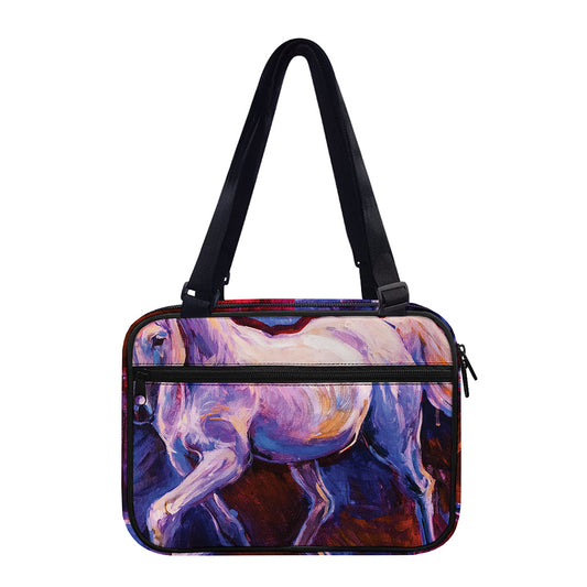 Colorful Horse Portrait Print Double Strap Bible Bag