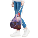 Colorful Horse Portrait Print Drawstring Bag
