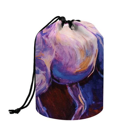 Colorful Horse Portrait Print Drawstring Makeup Bag