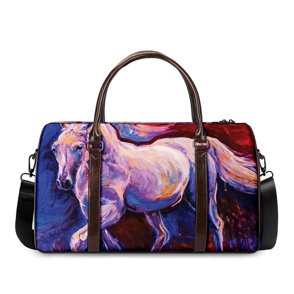 Colorful Horse Portrait Print Duffle Bag