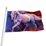Colorful Horse Portrait Print Flag